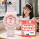 斐樂(lè )（FILA）新款手表潮流學(xué)生石英表時(shí)尚硅膠女表運動(dòng)潮流男表情侶表6730 【粉橙】FLM38-6730-005