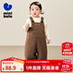 迷你巴拉男女童秋冬新款可愛(ài)護肚寶寶加絨背帶褲子 深咖啡50941 100 cm