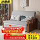 亦景希實(shí)木折疊沙發(fā)床兩用小戶(hù)型客廳書(shū)房多功能現代簡(jiǎn)約新中式風(fēng)伸縮床 淺灰色 外徑1.6米椰棕款【木板儲物箱】