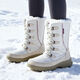 哈爾濱雪地靴女防水防滑零下40度保暖加絨加厚冬戶(hù)外滑雪東北棉鞋 氣質(zhì)灰穿厚襪拍大1碼 37
