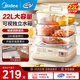 美的（Midea）電蒸鍋燉蒸煮一體自動斷電 蒸鍋透明可視 家用早餐蒸汽鍋 蒸包子饅頭不銹鋼蒸架電鍋 22L 【三層不銹鋼蒸架】 ZGC322301