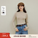 茵曼（INMAN）無縫一體半高領(lǐng)可機洗100%羊毛衫2025秋季女裝新款針織毛衣打底衫 燕麥色 M