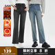 三福牛仔褲2024冬季暖氧吧發(fā)熱保暖加絨小直筒褲子女裝491401 藍(lán)色 XS