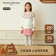 Teenie Weenie小熊童裝25新款秋冬女童甜美提花套頭絞花毛衣 米白色 140cm