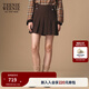 Teenie Weenie小熊女裝半身裙2025秋新款氣質(zhì)學(xué)院風(fēng)簡(jiǎn)約刺繡百褶裙 棕色 M