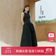 范思藍(lán)恩【徐若晗同款】腰精裙無(wú)袖背帶連衣裙女夏收腰禮服小黑裙 墨染黑 S