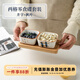 舍里日式陶瓷小菜碟蘸醬料盤(pán)子水果零食小吃碟家用調料碟商用茶館果盤(pán) 兩格零食盤(pán)套裝含托盤(pán)-井字+楓葉