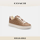 蔻馳（COACH）【男女同款】女士女鞋經(jīng)典標(biāo)志老花HIGH LINE運(yùn)動鞋平底鞋 棕色 卡其色 37.5