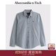 Abercrombie & Fitch【爆款府綢】經(jīng)典小麋鹿圖案男裝25春夏美式長(cháng)袖襯衫125-5255 藍色 S (175/92A)