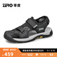 零度Zero涼鞋男2025夏季戶外休閑沙灘鞋舒適魔術貼可調節(jié)男士包頭拖鞋 黑色 【魔術貼】 44