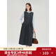獨束大碼女裝水滴鏤空金屬扣背心連衣裙2025秋無(wú)袖背心中長(cháng)款裙子 水泥灰 2XL （尺碼：4）