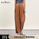 謎底休閑褲長(cháng)褲女夏季新品通勤風(fēng)氣質(zhì)寬松闊腿褲242MK0687 露褐色 M