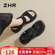 ZHR涼鞋女時(shí)尚厚底休閑運動(dòng)風(fēng)單涼鞋女夏季外穿增高女鞋 KY36 黑色39