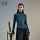 日著(zhù)（rizhuo）尋高領(lǐng)厚t恤2025冬季新款流行設計感內搭修身針織上衣打底衫 遠山藍 L