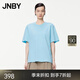 JNBY/江南布衣夏季女裝T恤純棉寬松滿(mǎn)印兔子女短袖通勤5O4113780 450/粉藍 M