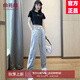 俞兆林（YUZHAOLIN）運動(dòng)褲女2025春夏季新款韓版束腳褲寬松百搭薄款休閑松緊腰衛褲子 灰色 L _110-140斤