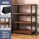 耐家（Naijia）架子置物架落地多層收納儲物書(shū)架辦公室桌邊鋼木臥室簡(jiǎn)易家用書(shū)柜 4層拉絲黑橡木色-長(cháng)58高100