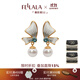 fellala翡拉拉花好月圓原創(chuàng)設(shè)計優(yōu)雅蝴蝶耳環(huán)女氣質(zhì)百搭仿珍珠耳飾禮物