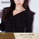 SNIDEL秋冬甜美荷葉邊薄紗V領(lǐng)內(nèi)搭針織衫上衣SWNT245136 黑色 均碼 （F）