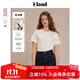 ELAND【臻棉T】衣戀T恤女甜美風(fēng)合體匹馬棉短袖上衣2025夏季新款 象牙白/白色(39)Ivory M /165