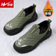 雙星（shuangxing）一腳蹬男鞋冬季加絨保暖棉鞋老北京布鞋中老年爸爸鞋 綠色 40