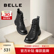 百麗（Belle）七夕禮物舒適馬丁靴女商場(chǎng)款真皮時(shí)尚靴B7E2DDD4 黑色-單里 37 (235mm)