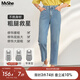 MsShe大碼女裝微胖秋季牛仔褲女胖mm妹妹顯瘦加肥加大彈力直筒褲子 長褲-洗水藍色現(xiàn)貨 XL