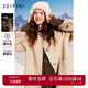 詩(shī)凡黎（'SEIFINI）桑蠶絲連帽單排扣毛呢外套23冬新款學(xué)院雙面呢大衣女 米黃 S 155/80A