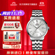 東方雙獅手表日本全自動(dòng)機械表正品進(jìn)口大表盤(pán)夜光雙日歷男表父親禮物 白盤(pán)透底機械表/AC0F02S