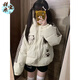甜米寶2025年美式日系立領(lǐng)棉服外套女學(xué)生冬季新款防寒保暖百搭面包服潮 米白色   L 【建議100-110斤】