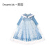 思妙星女童秋冬新款艾莎原版公主裙兒童冰雪奇緣愛(ài)莎裙子寶寶連衣裙禮服 春秋裙子+披風(fēng)_01 100