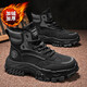 獅尼頓 LIONN YTTO勞保鞋子男款秋冬季棉鞋馬丁靴保暖高幫加絨冬季工裝防滑靴子黑色 L961黑色【高品質(zhì)加絨冬季款】 39 內長(cháng)245mm
