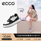 愛(ài)步（ECCO）板鞋女 倪妮同款增高厚底輕盈透氣百搭拼色休閑鞋 街頭ACE856823 黑色/灰白色85682350020 37