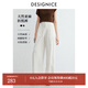 迪賽尼斯（DESIGNICE）2025年夏季新款通勤氣質(zhì)寬松直筒拖地褲亞麻高腰休閑褲女 米白 M