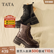 他她（TATA）巡星者靴子女鞋工裝靴黑色千層靴馬丁靴英倫短靴CG801DD5 啡色 37