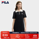 FILA 斐樂(lè )官方【楊冪同款】女編織連衣裙2025夏時(shí)尚休閑修身POLO裙子