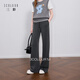 三彩2025冬季新款高腰休閑褲垂感糯米絨直筒褲加絨保暖長(cháng)褲M(mǎn) 花灰色 S 155/64A 155/64A
