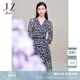 JUZUI玖姿商場(chǎng)同款郁金香印花女裝春款紗羅連衣裙JWDC50029 花丈青 M