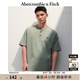 ABERCROMBIE & FITCH男裝25夏季經(jīng)典小麋鹿美式重磅寬松亨利領(lǐng)短袖T恤KI124-5188 石板綠 M (180/100A)