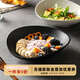 舍里日式三角陶瓷水果沙拉盤(pán)家用餐具大碗餐盤(pán)ins風(fēng)菜盤(pán)甜品碗深盤(pán)子 8.5英寸酸奶碗-磨砂黑 可進(jìn)四機