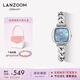 LANZOOM藍(lán)族海藍(lán)小方糖手表女士海洋表時(shí)尚方表生日七夕情人節(jié)禮物送女友 【可代寫賀卡】海藍(lán)小方糖
