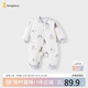 童泰（TONGTAI）嬰兒連體秋冬寶寶夾棉衣服兒童對開(kāi)爬服TS43D210-DS灰色73cm