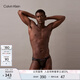 Calvin Klein內(nèi)衣【七夕禮物】25春夏男士ck炫彩腰邊輕薄三角褲雙丁褲男NB4233 UB1-太空黑 1條 L