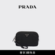 PRADA/普拉達(dá)【禮物】女士金屬徽標(biāo)飾Re-Nylon小袋手拿包 黑色