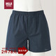 無(wú)印良品（MUJI）男式 萊賽爾 前開(kāi)口平角褲FAE43C4A 藏青色圖案 XL 