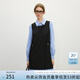 范思藍恩【趙昭儀同款】學(xué)院風(fēng)減齡連衣裙女2025春新款假兩件拼接A字裙子 黑色 M