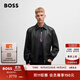 BOSS博斯男士寬松飛行員夾克皮衣外套 001-黑色 L (50)