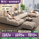 惠舟沙發(fā) 豆腐塊泡芙客廳直排貴妃布藝沙發(fā)奶油風(fēng)大小戶型轉(zhuǎn)角貓抓布 3.3米直排【升級55D高密度海綿】 抗菌親膚六防貓爪布-海綿座包