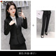 啄木鳥(niǎo)（TUCANO）西裝套裝女職業(yè)裝春秋新款時(shí)尚氣質(zhì)女神范高端西服面試正裝工作服 黑色西裝+西褲 L