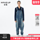 幻走（MOVEUP）【商場(chǎng)同款】MOVEUP幻走2022秋季新款純棉設計師背帶牛仔連體褲女 牛仔藍 M